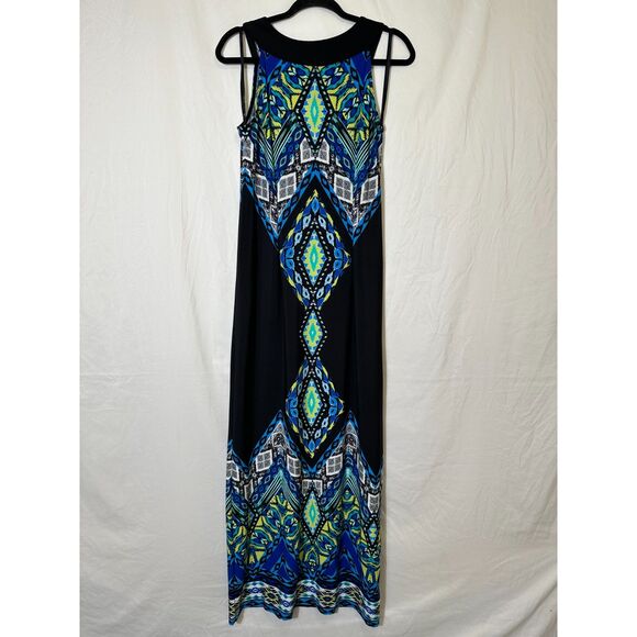 Sandra Darren Women's Sleeveless Geometric Design Slub Knit Maxi Dress Size 6 - Picture 4 of 5
